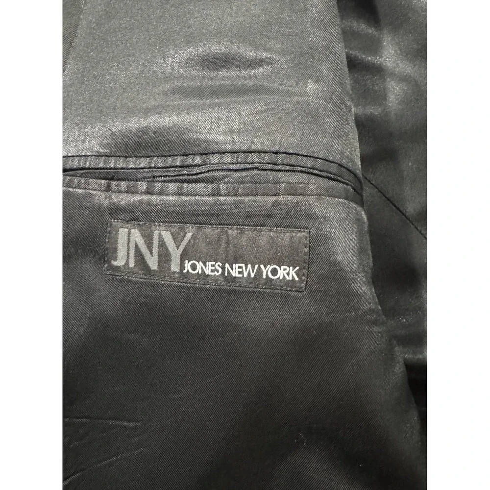 Jones New York Suit Jacket Mens 46 Short Black 100% Wool 3 Button Blazer Coat